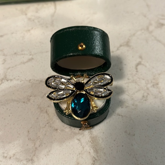 NWT Green & Gold Bug Rhinestone Pin - Picture 4 of 6